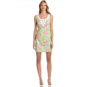 Lilly Pulitzer "Nina" Multicolor Chin Chin Embroidered Shift Dress